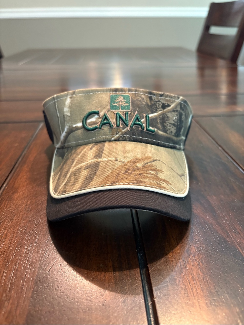 CANAL Camo Visor Hat with Green Logo
